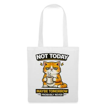 Nicht heute Katzenkaffee-Prokrastination - Stoffbeutel - Weiß - Vorne