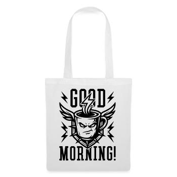 Good Morning Kaffeetasse Blitz Schwarz - Stoffbeutel - Weiß - Vorne