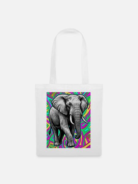 Elefant - Stoffbeutel - Weiß