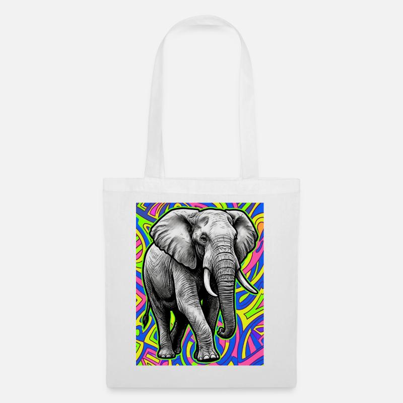 Elefant - Stoffbeutel - Weiß