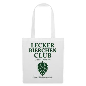 Lecker Bierchen Club – Offizielles Mitglied - Stoffbeutel - Weiß - Vorne