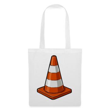 Kegelkunst Orange-Weiß Kegel - Stoffbeutel - Weiß - Vorne