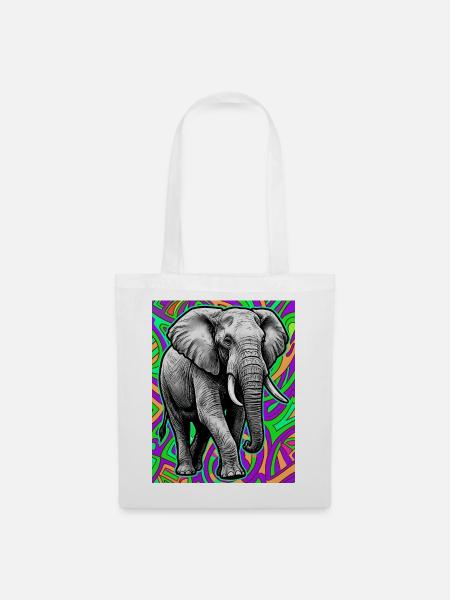 Elefant - Stoffbeutel - Weiß