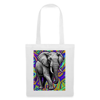 éléphant - Sac en tissu - blanc - Devant