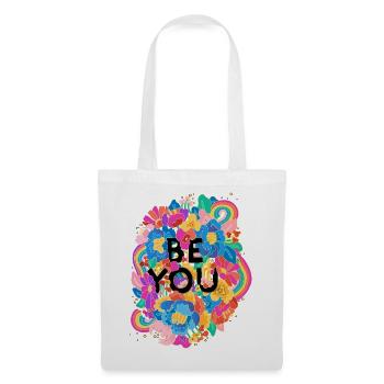 diversité fleurs colorées CSD hippi Toi gays LGBTQ+ tran - Sac en tissu - blanc - Devant