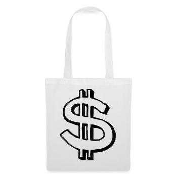 Signe dollar – Illustration - Sac en tissu - blanc - Devant