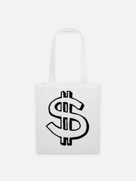Dollar-Zeichen – Illustration - Stoffbeutel - Weiß