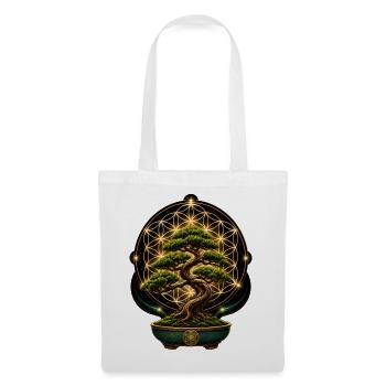 Bonsaï Plante de Vie Fleur de Vie - Sac en tissu - blanc - Devant