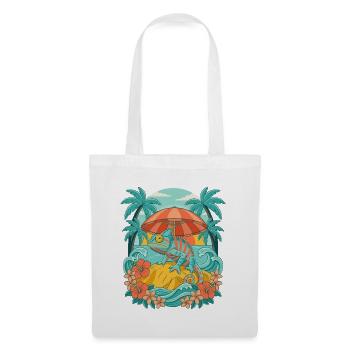 Caméléon tropical - Sac en tissu - blanc - Devant
