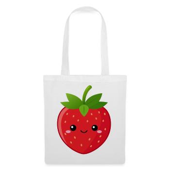 Fraise de Kawaii - Sac en tissu - blanc - Devant