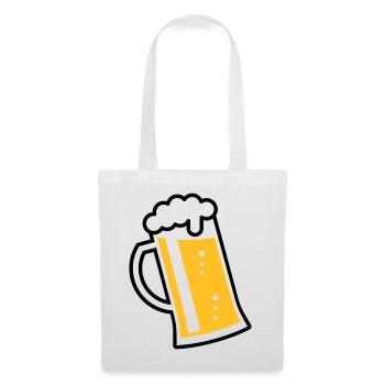 Maßkrug (Bier / Bierseidel / Bierglas / R /\/ 2C)  - Stoffbeutel - Weiß - Vorne