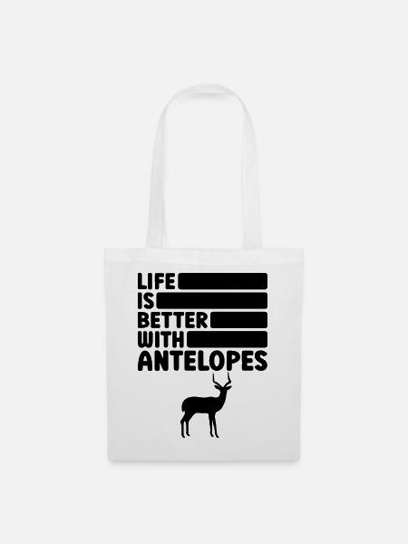 Antilope Humor Spruch - Stoffbeutel - Weiß