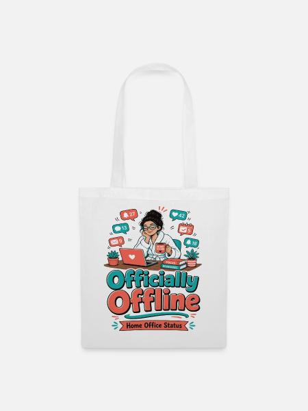Officially Offline - Home Office - Stoffbeutel - Weiß