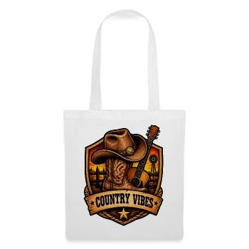 Country Vibes Western Sunset Shield - Stoffbeutel - Weiß - Vorne