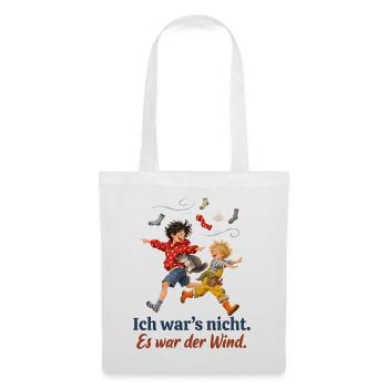 Ich war’s nicht. Es war der Wind. – Kindershirt - Stoffbeutel - Weiß - Vorne