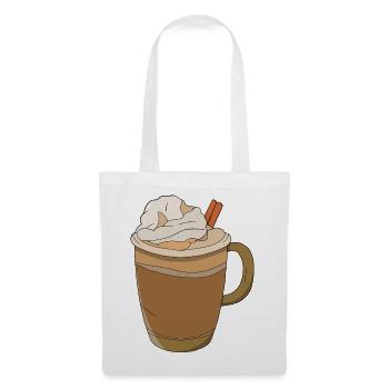 Herbst-Schlagsahne-Kaffee Kürbis-Gewürz-Latte - Stoffbeutel - Weiß - Vorne