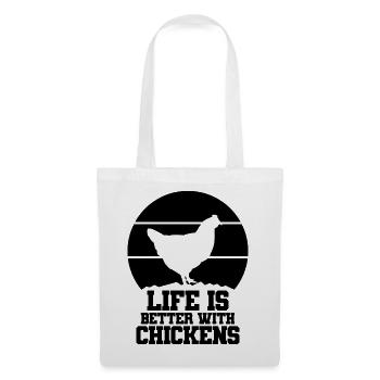 Huhn Spruch Humor - Stoffbeutel - Weiß - Vorne