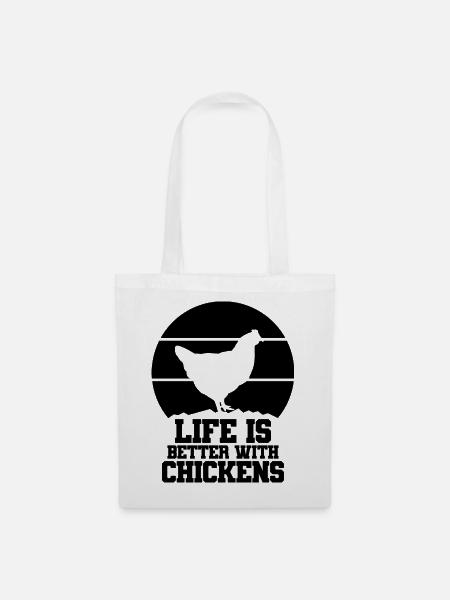 Huhn Spruch Humor - Stoffbeutel - Weiß