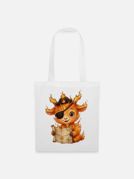 Pirate Fire Goat Shirt Piraten Feuer Ziege - Stoffbeutel - Weiß