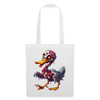 Zombie Ente Gehirn - Stoffbeutel - Weiß - Vorne
