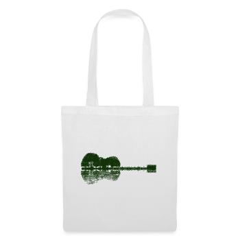 acoustic guitar - forest lake - nature - reflection - Tote Bag - white - Front