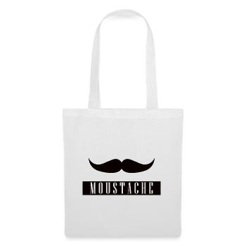 Moustache Bart Schnurrbart Barbershop NoShave - Stoffbeutel - Weiß - Vorne