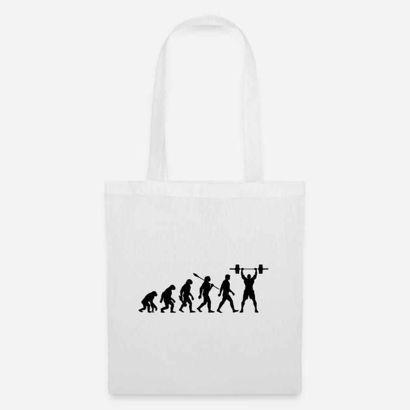 Evolution - Gewichtheben - Kraftsport - Stoffbeutel - Weiß