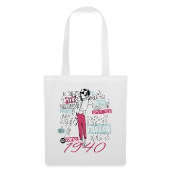 Millésime 1940 Cadeau Anniversaire 1940 Fille 1940 - Sac en tissu - blanc - Devant