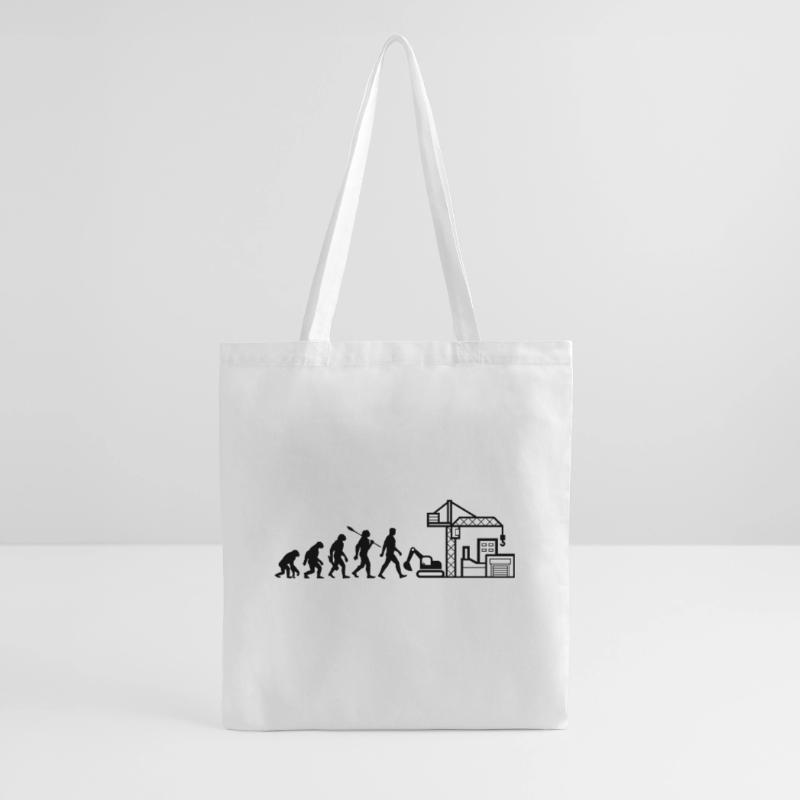 Evolution - Baustelle - Bauarbeiter Stoffbeutel