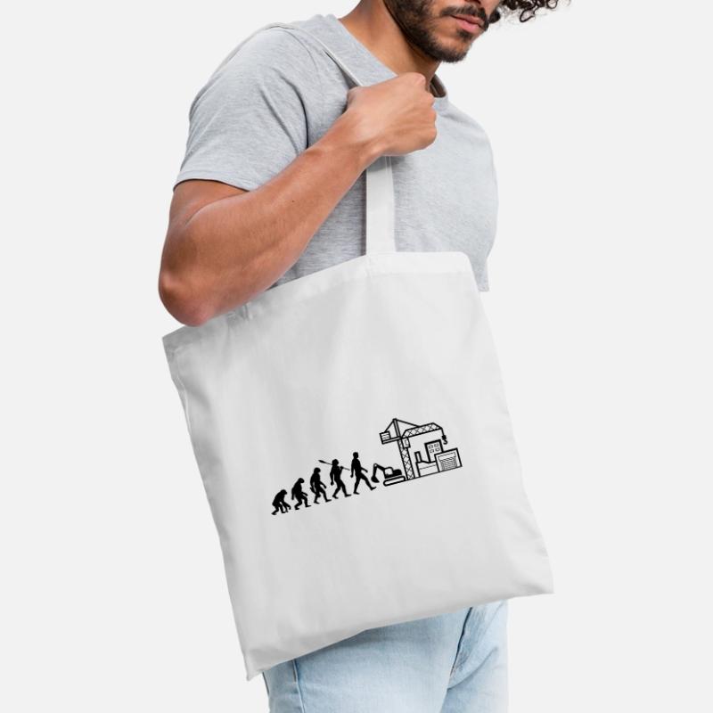 Evolution - Baustelle - Bauarbeiter Stoffbeutel