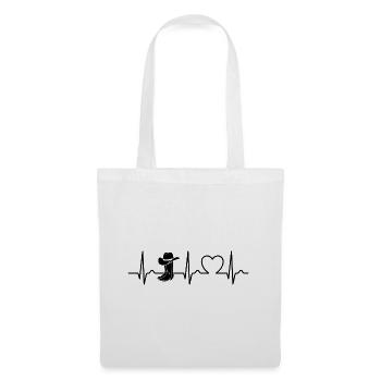 Éventail Country Curve Heart Dance en ligne - Cadeau - Sac en tissu - blanc - Devant