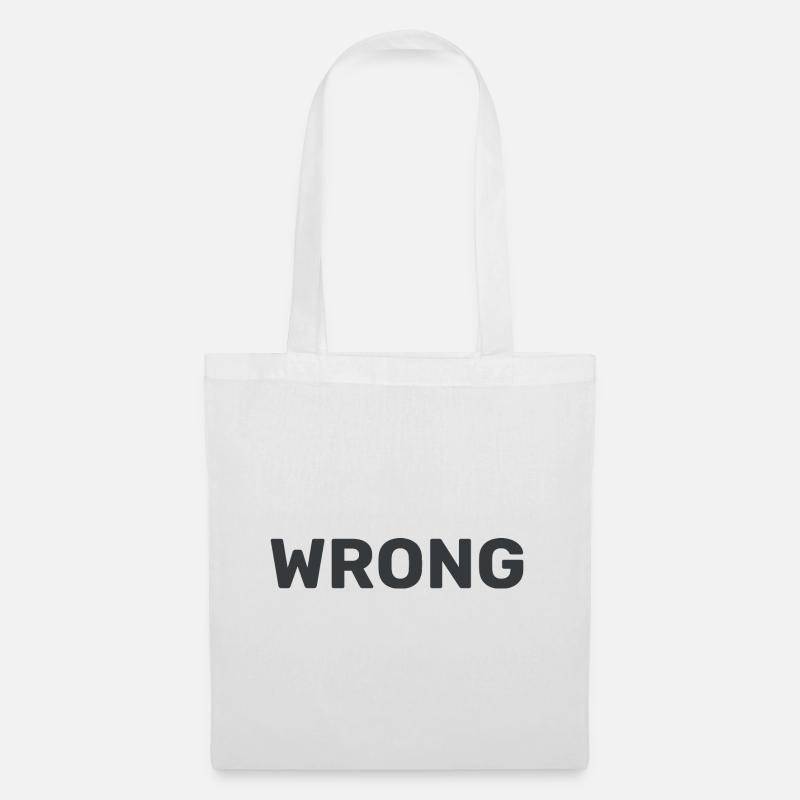 WRONG - Typograpie - Tote Bag - white