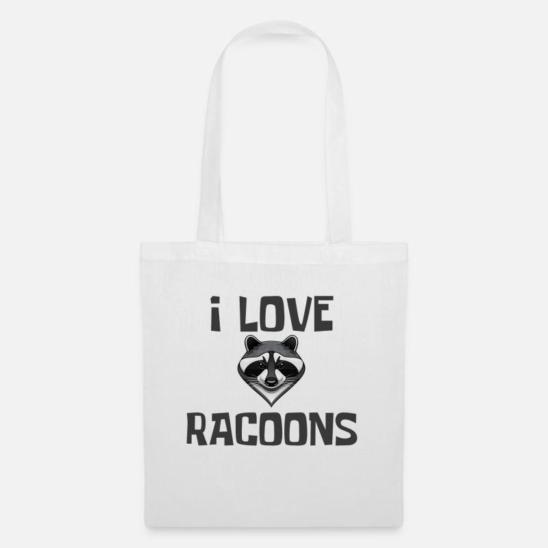 I LOVE RACOONS - Stoffbeutel - Weiß