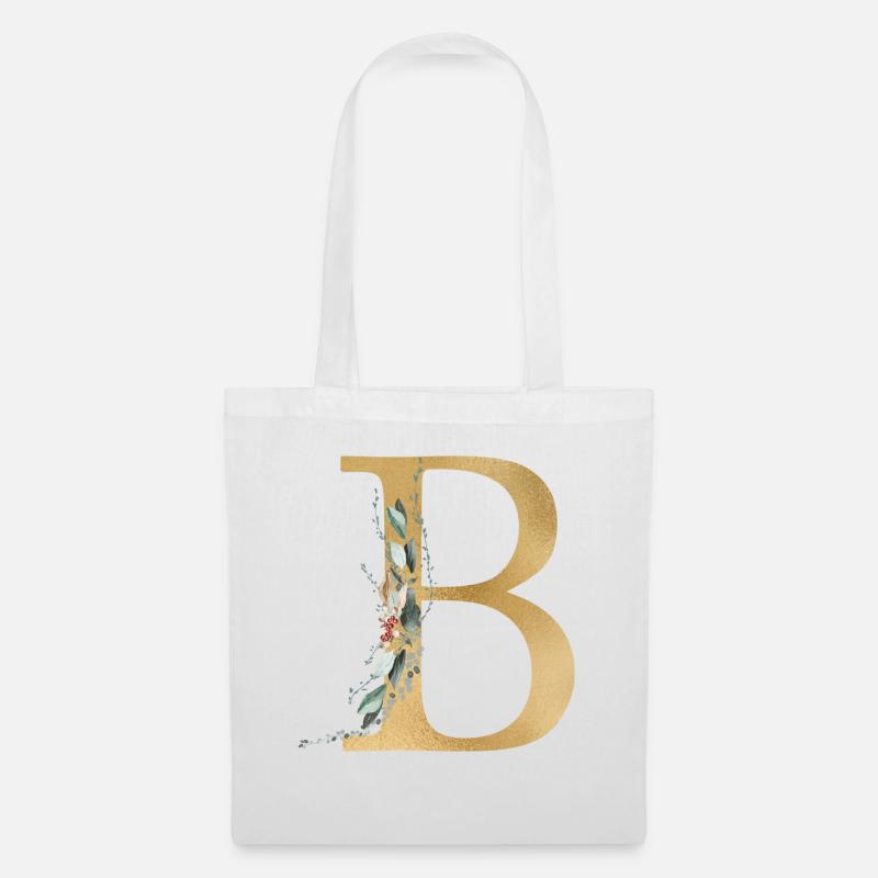 Personalisierbar Monogramm B - Stoffbeutel - Weiß