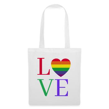 Fierté au cœur d’amour arc-en-ciel - Sac en tissu - blanc - Devant