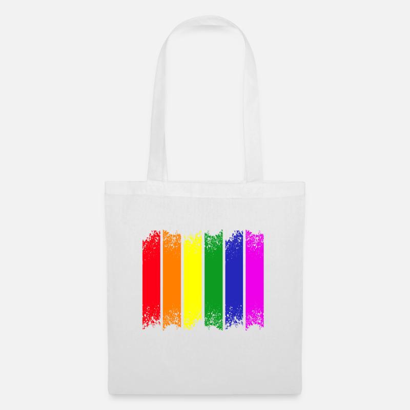 Rainbow Stripes Pride - Tote Bag - white