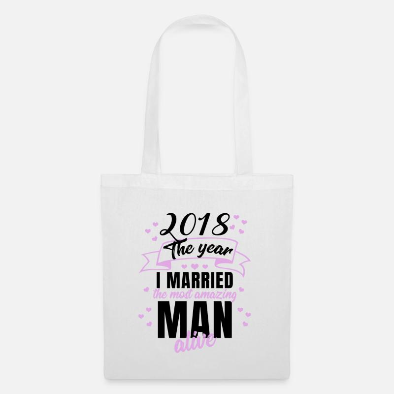 Hochzeit 2018 - Bester Mann - Stoffbeutel - Weiß