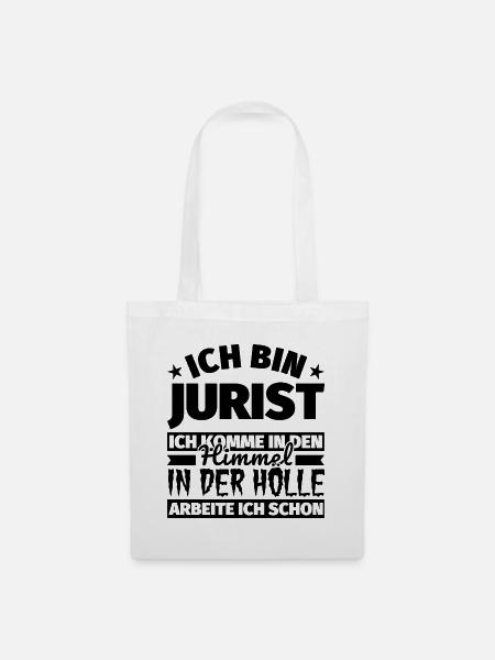 Jurist Geschenk lustig Himmel Hölle - Stoffbeutel - Weiß