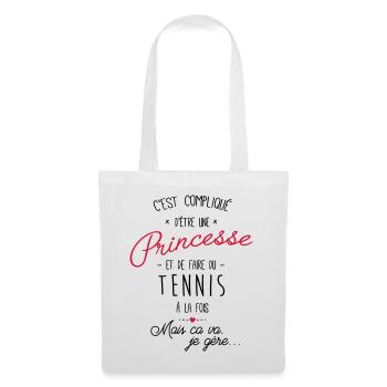 princesse et Tennis - Sac en tissu - blanc - Devant