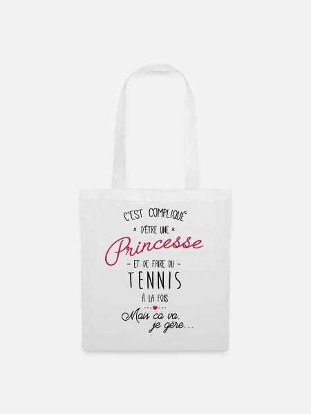 princesse et Tennis - Sac en tissu - blanc