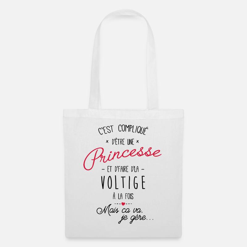 Princesse et Voltige avion - Sac en tissu - blanc