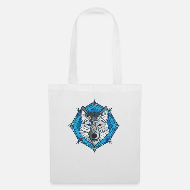 Mandala Husky - Stoffbeutel - Weiß
