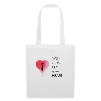 Tu es la clé de mon cœur - Sac en tissu - blanc - Devant