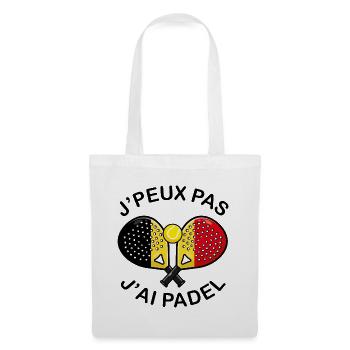 J'peux pas j'ai Padel Belgique Humour Padeliste - Sac en tissu - blanc - Devant