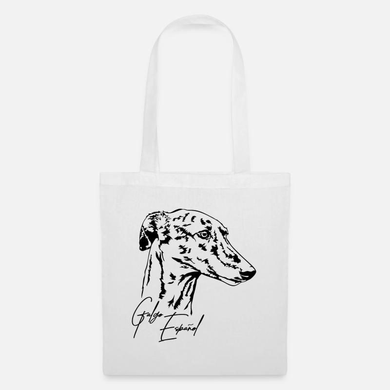 GALGO ESPANOL Portrait Windhunde Windhund Wilsigns - Stoffbeutel - Weiß
