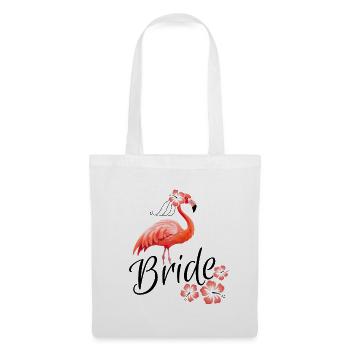 Mariée flamant rose Bachelorette Party mariage groupe chemise 1 - Sac en tissu - blanc - Devant