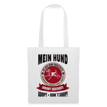 Adopt Don't shop Hunde Tierschutz Ausland Geschenk - Stoffbeutel - Weiß - Vorne