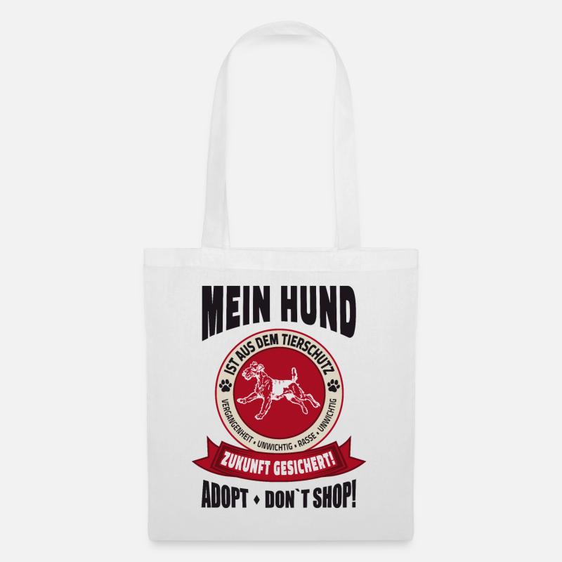 Adopt Don't shop Hunde Tierschutz Ausland Geschenk - Stoffbeutel - Weiß