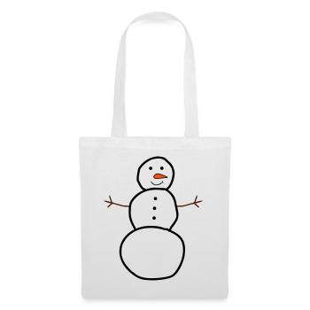 Schneemann Handzeichnung - Stoffbeutel - Weiß - Vorne