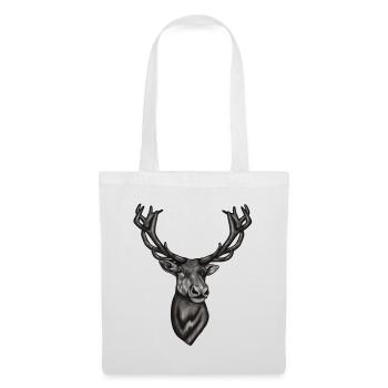 Weihnachtsgeschenk Rentier Hirsch - Stoffbeutel - Weiß - Vorne